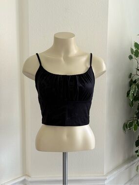 Zyia Active Black Spaghetti Strap Crop Top